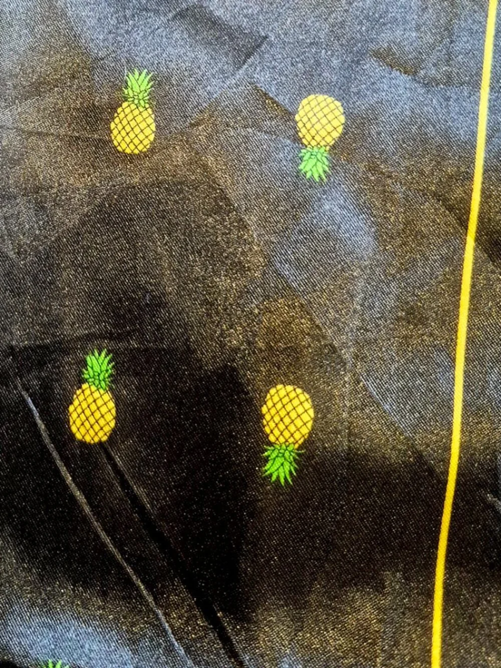 Daughters of the American Revolution DAR Black Scarf with Pineapple Print
